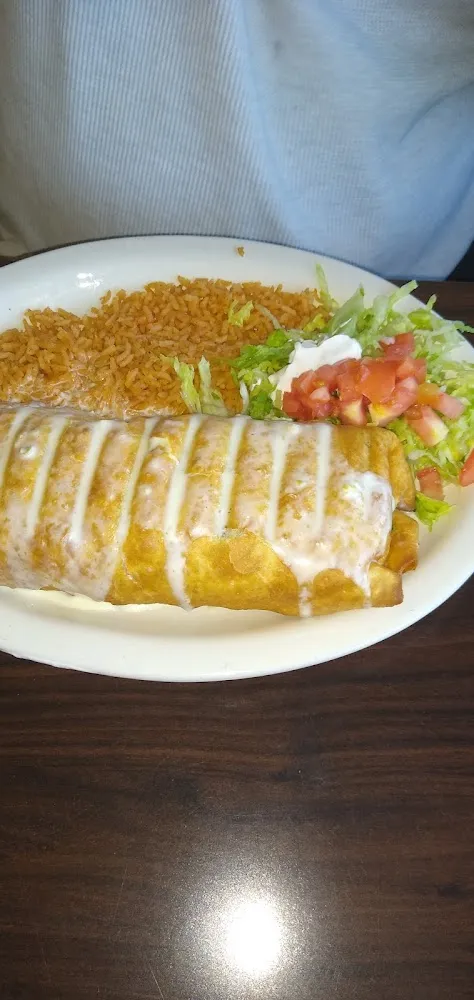 One Bean Burrito One Chile Relleno and Mexican Rice